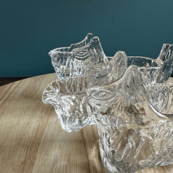 Pr Vtg Glass Scottie Dog Terrier Spoon Rest Dish Clear Textured - Picture 8 of 10